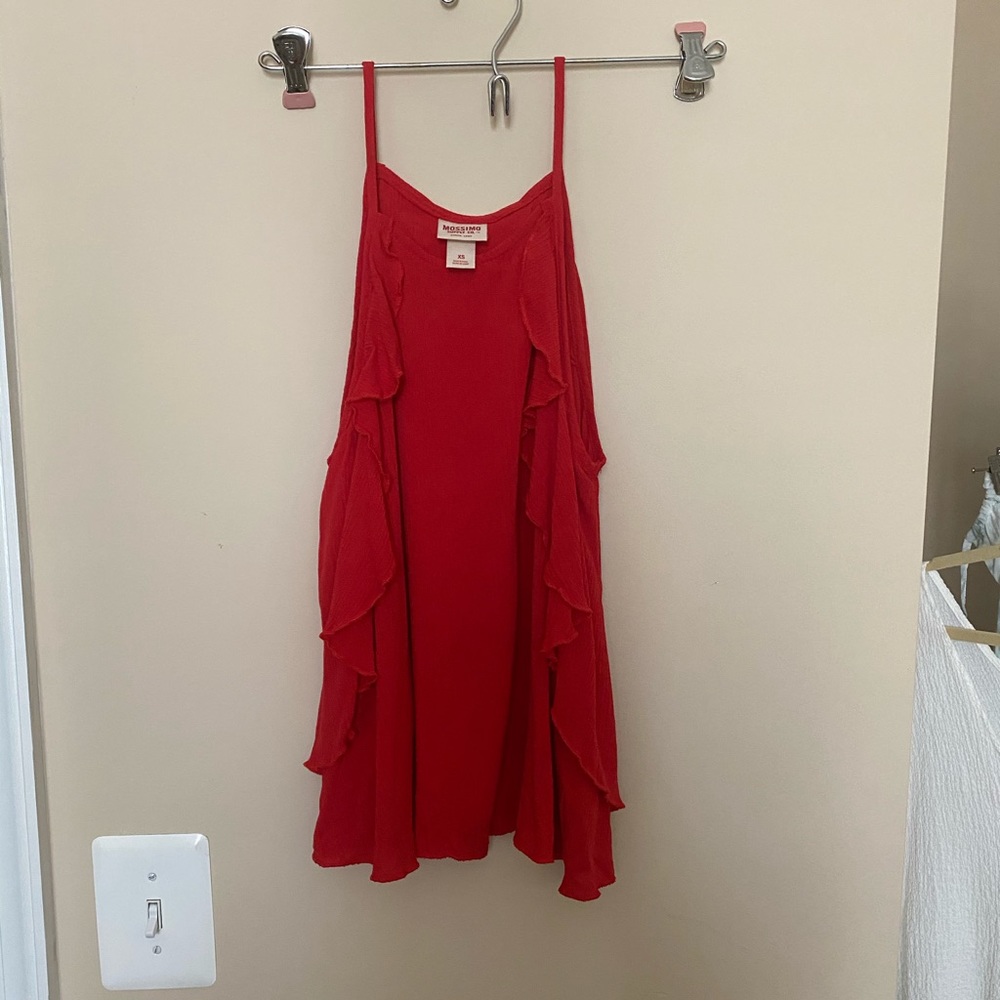 Red Ruffle Tank Top